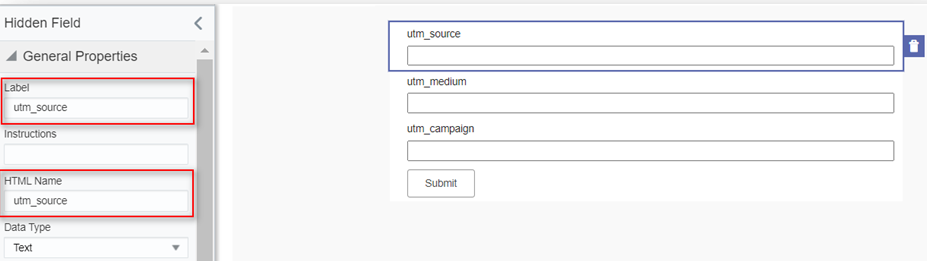 Form setup