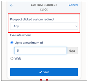 Pardot Engagement Studio Custom Redirect Link Rule