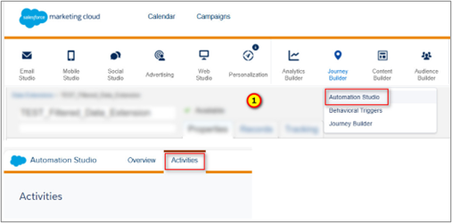 Creating Filtered Activity in Automation Studio