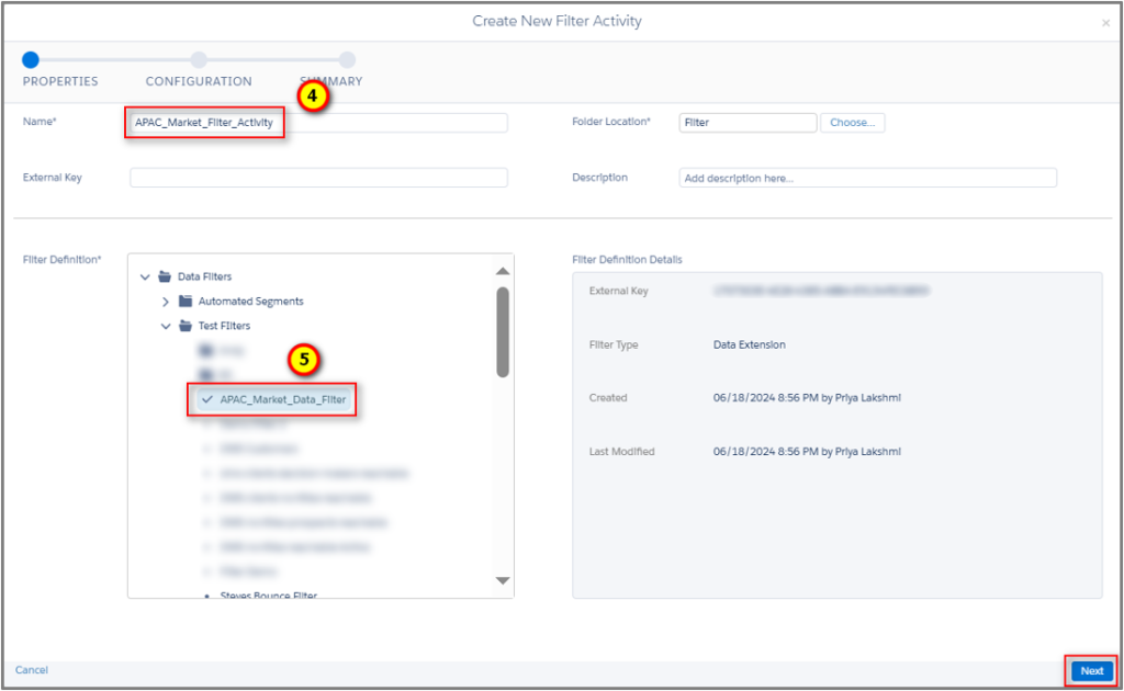 Naming Filter Activity