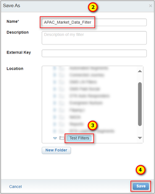 Saving Data Filter