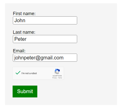 Filled SFMC Cloud Page Form